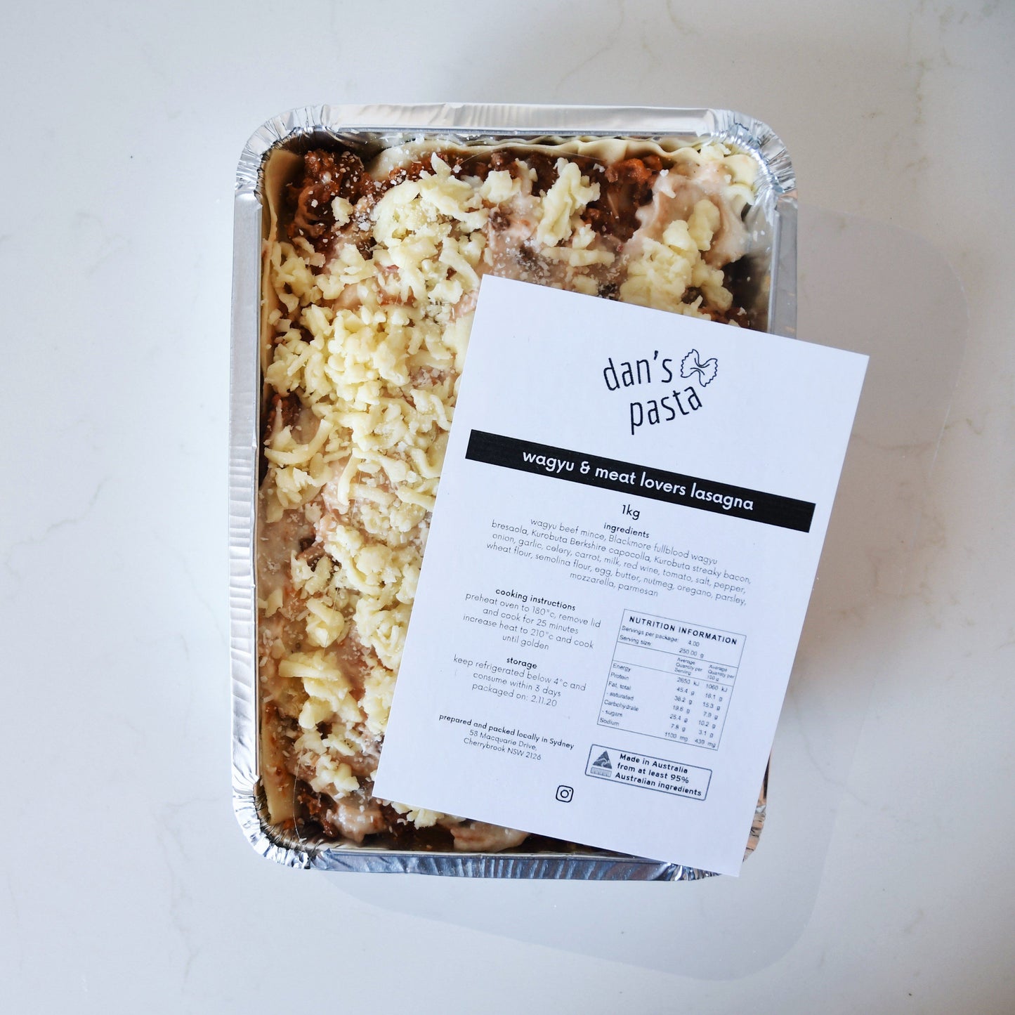 Danspasta X Vic's Meat Wagyu Beef Lasagna Vic's Meat