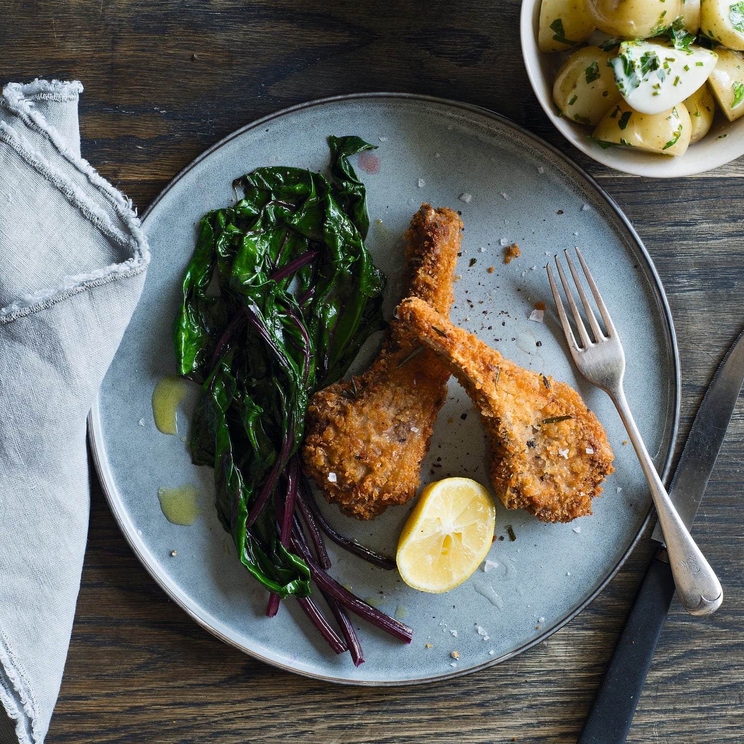 Lamb Cutlets Free Range Crumbed 85g x 6 Pieces Map 80mm Vic's Meat
