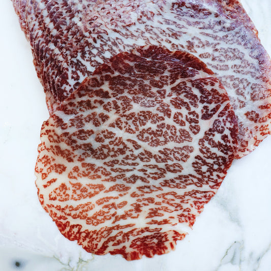 A5 Japanese Fullblood Wagyu Bresaola Marble Score 10+ 150g sliced Original Packaging from Manufacturer Vic's Meat 