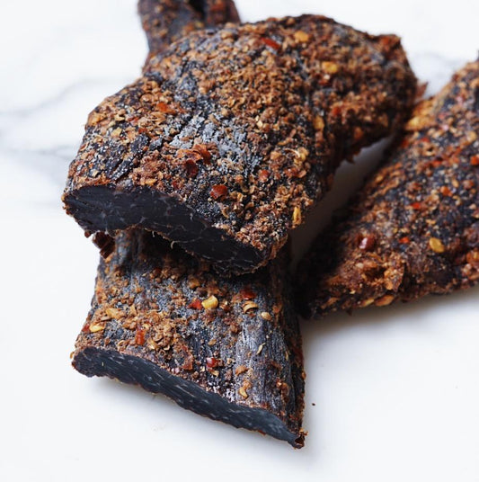 Biltong Chilli Flavour Blackmore Fullblood Wagyu (pack size 250g) Vic's Meat 