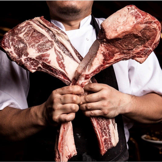 Chophouse Beef Tomahawk Steak Black Onyx Rangers Valley (1x piece 1.6-1.8kg) Vic's Meat 