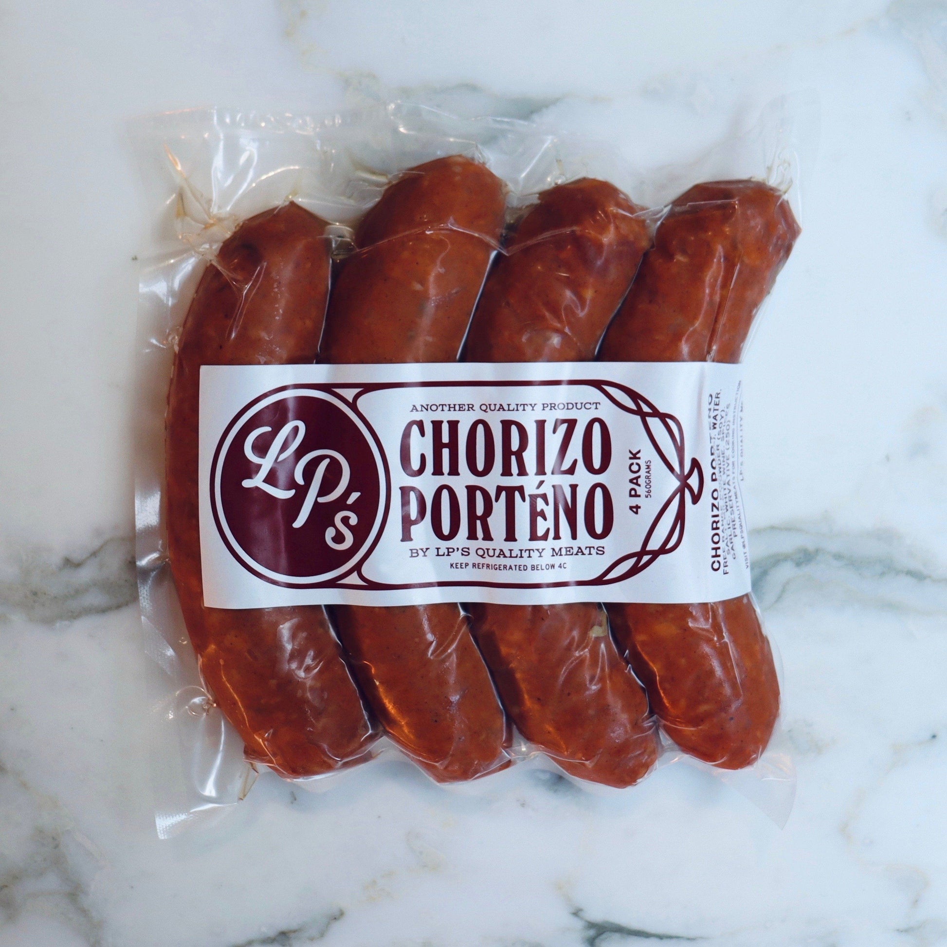 Chorizo Sausage Free Range LP's Quality Meats (4x pieces approx. 550-560g) Vic's Meat 