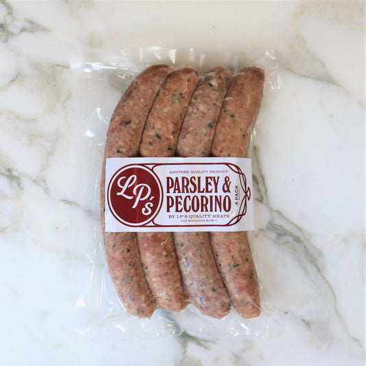 Parsley & Pecorino Sausage Free Range LP's Quality Meats 135g x 4 Pieces Original Packaging from Manufacturer Vic's Meat 