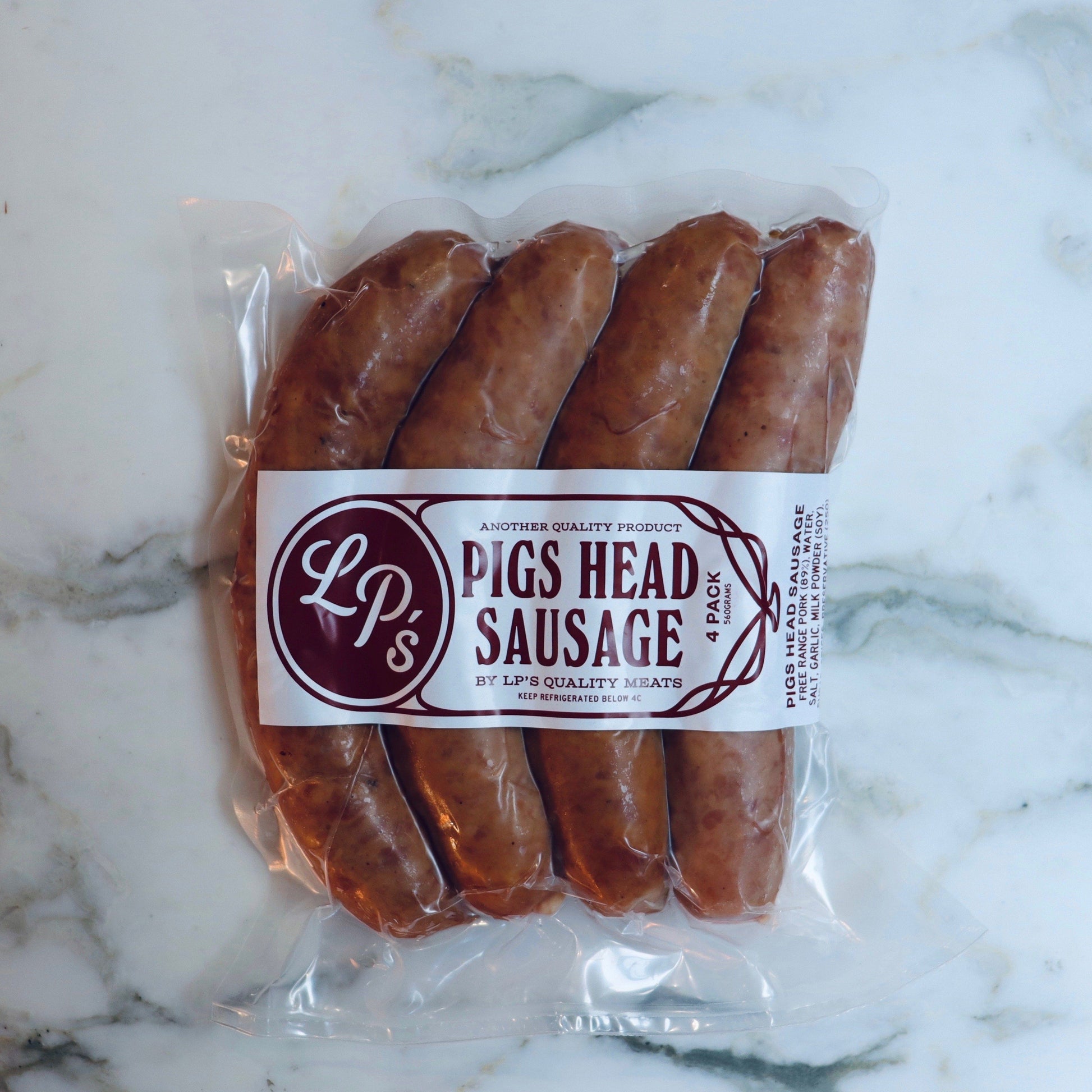 Pig's Head Sausage Free Range LP's Quality Meats (4x pieces approx 550-560g) Vic's Meat 