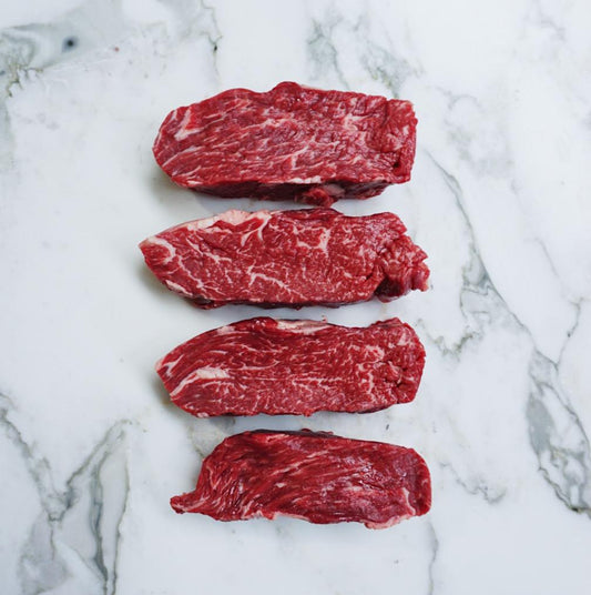 Wagyu Bavette Steak Marbling Score 5 + Rangers Valley (4 pieces 220gm approx. 0.88-1kg) Vic's Meat 