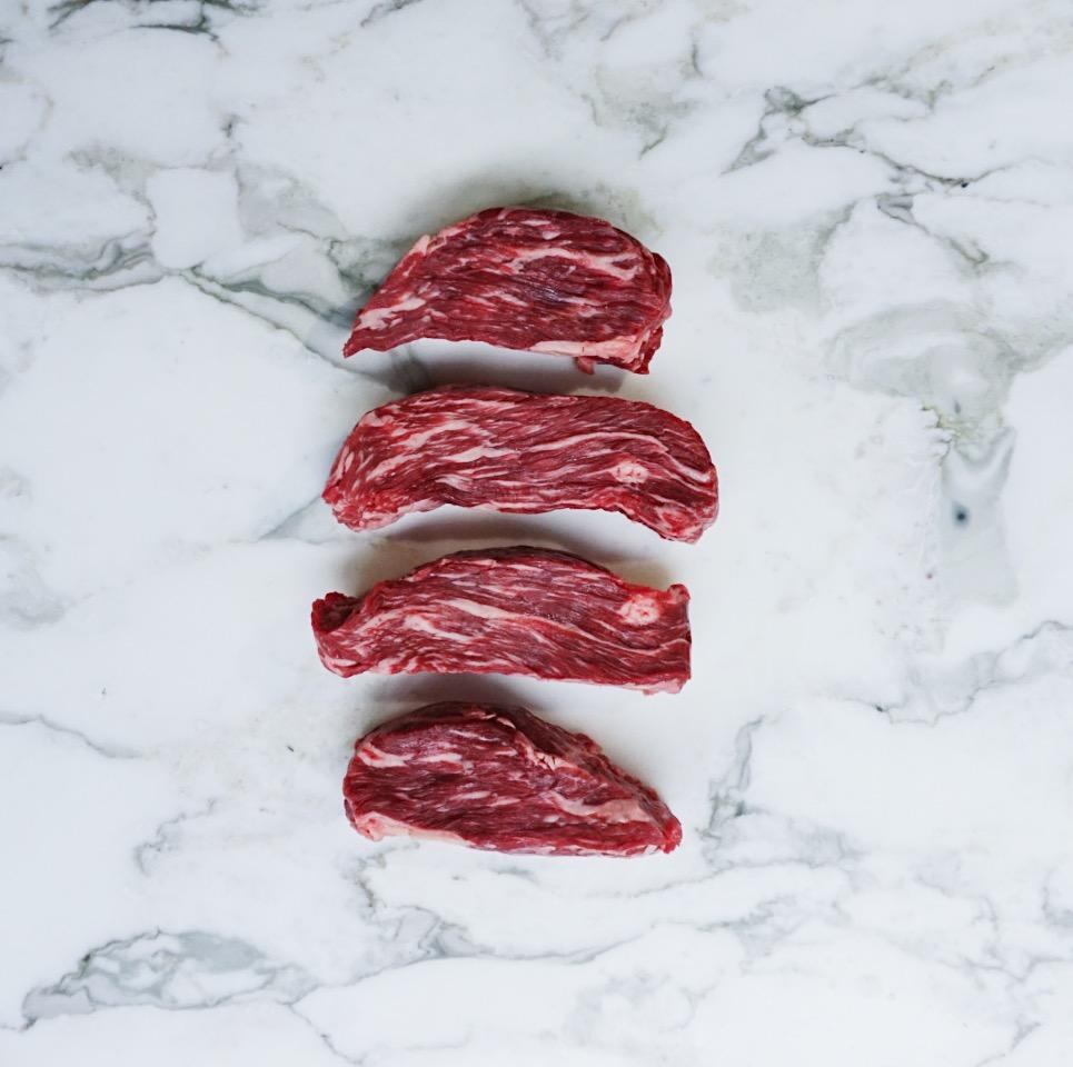 Wagyu Bavette Steak Marbling Score 9 + (4 pieces 220gm approx. 0.88-1kg) Vic's Meat 