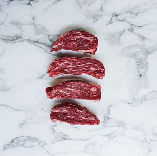 Wagyu Bavette Steak Marbling Score 9 + (4 pieces 220gm approx. 0.88-1kg) Vic's Meat 