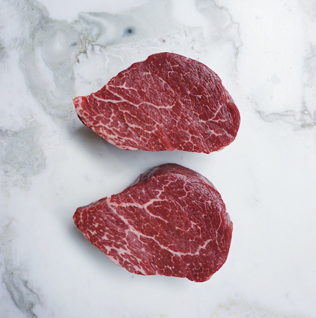 Wagyu Eye Fillet Steak Centre Cut Marbling Score 7 + (2x pieces by 250g approx. 500gm) Vic's Meat 