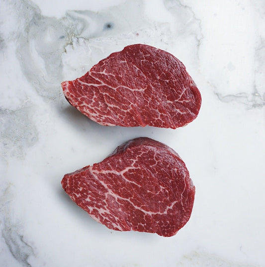 Wagyu Eye Fillet Steak Centre Cut Marbling Score 7 + (2x pieces by 250g approx. 500gm) Vic's Meat 